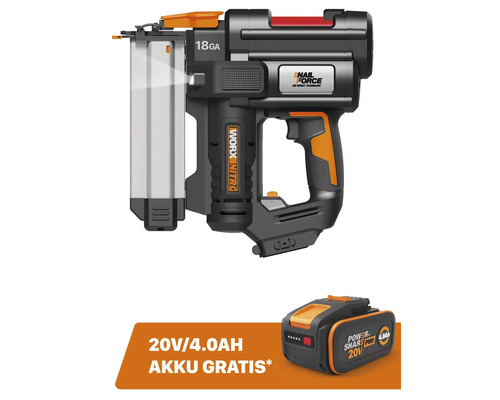 Worx WX842.9 20V snoerloze spijkermachine + GRATIS bonusartikel: 20V accu WA3644 (4,0Ah)