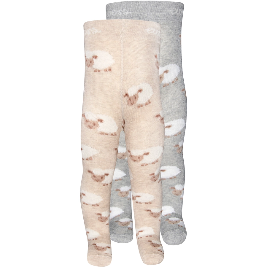 Ewers Babystrumpfhose 2er Pack Schaf graubeige