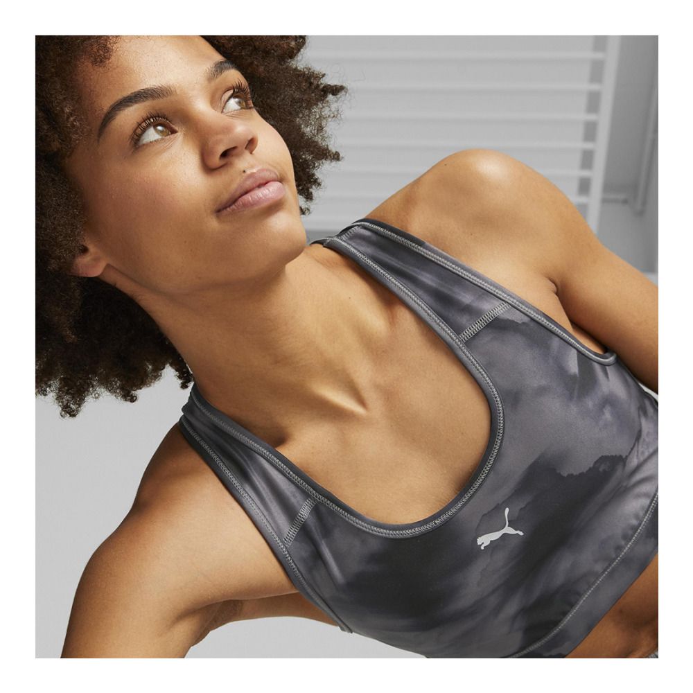 Puma RUN MID AOP - Brassière Femme puma black/aop