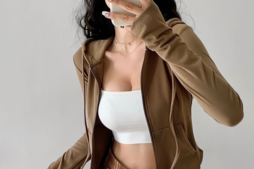 Honmizz - Effen hoodie met rits