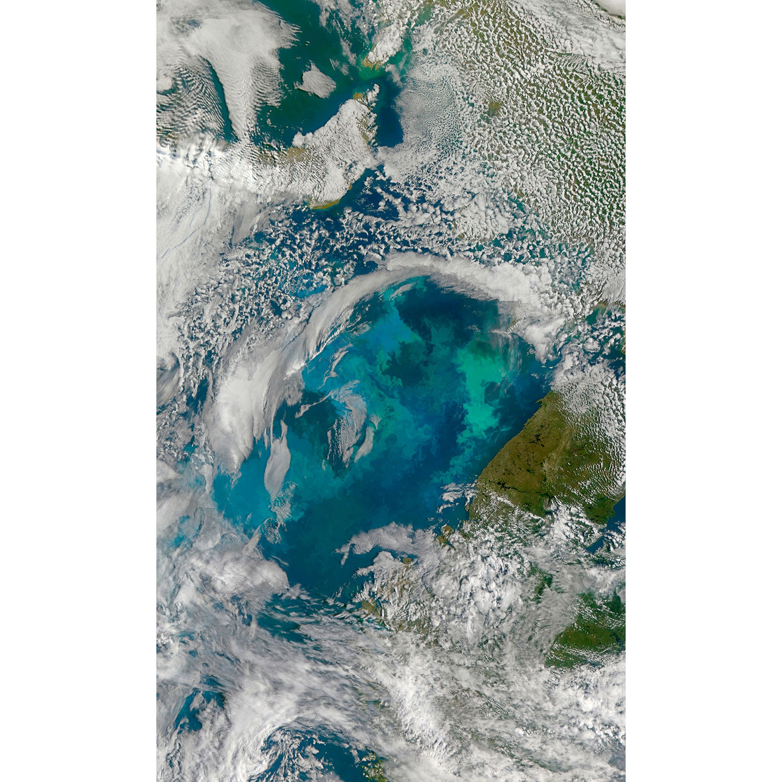 Vlies-Fototapete PLANET - blau-weiß-grün - 150x250 cm