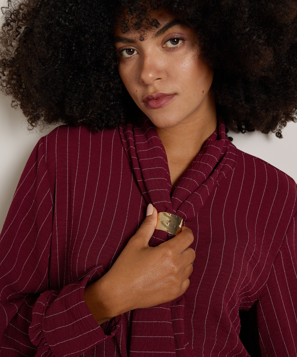 gestreepte blouse met kraag