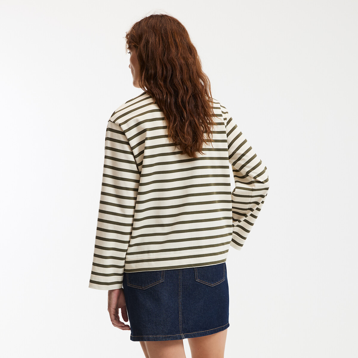 COLEÇÃO LA REDOUTE<br>Camiseta listrada, gola redonda, mangas compridas