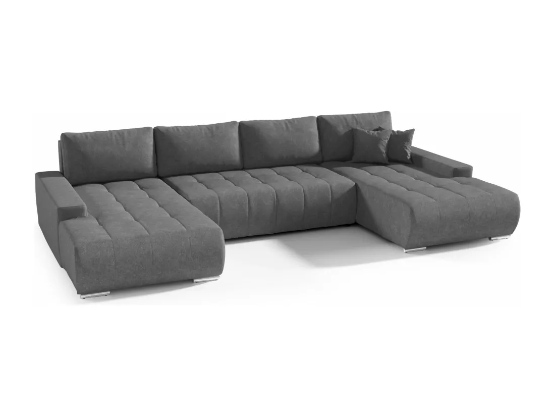 CANAPÉ PANORAMIQUE en tissu polyester Bonari U 8 places Gris