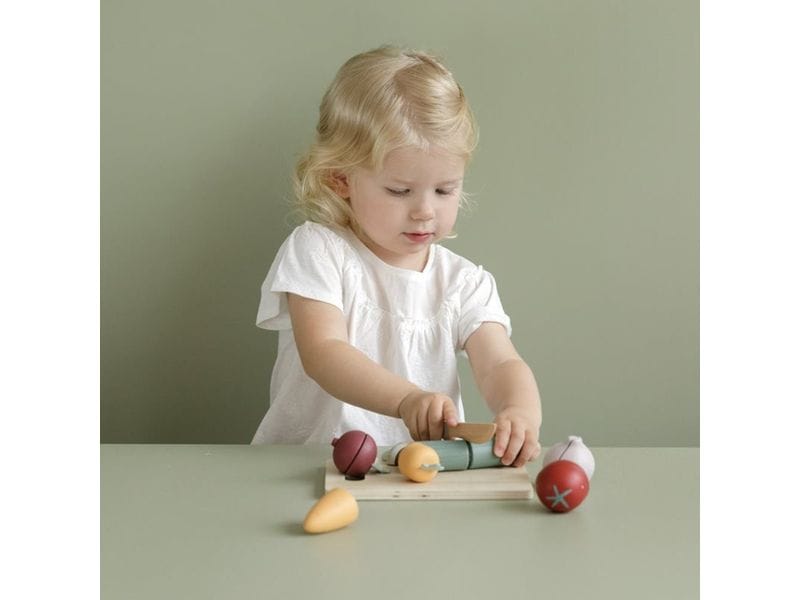 Little Dutch Spiel-Lebensmittel Gemüse-Set zum schneiden Lebensmittel-Spielset aus Holz