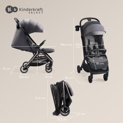 Kinderkraft NUBI 2 Sportsvogn, Cloudy Grey