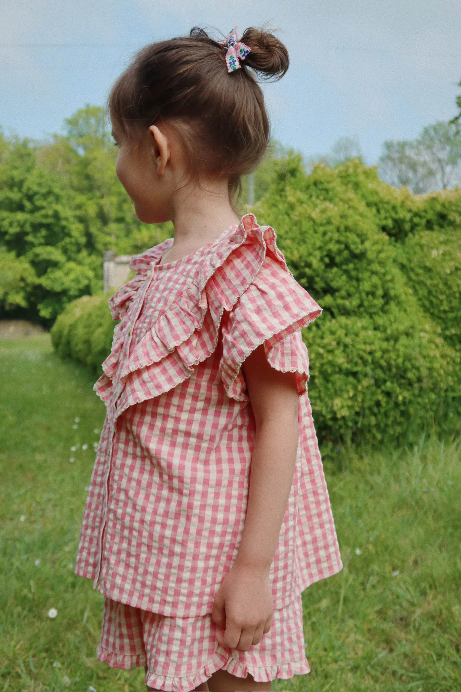 Kim shorts - flamingo plume check - 12M
