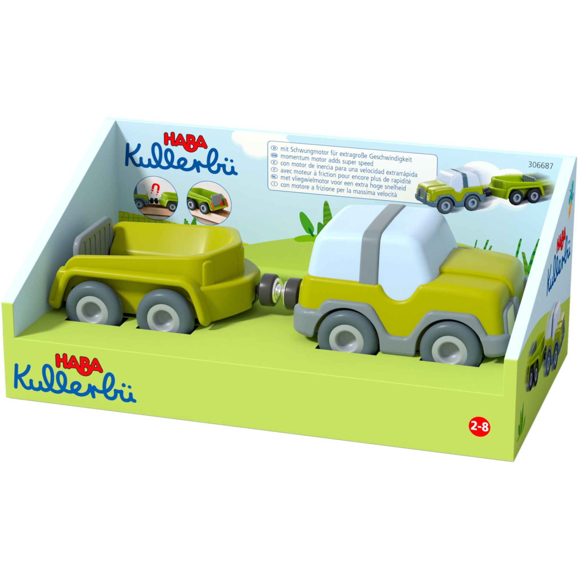 HABA Spielfahrzeug Kullerbü - Geländewagen mit Anhänger