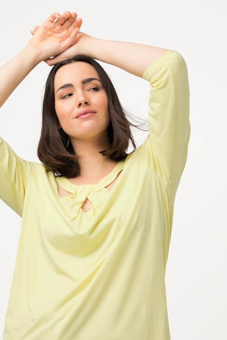 Shirt, Cut-Outs, Classic, Rundhals, 3/4-Arm