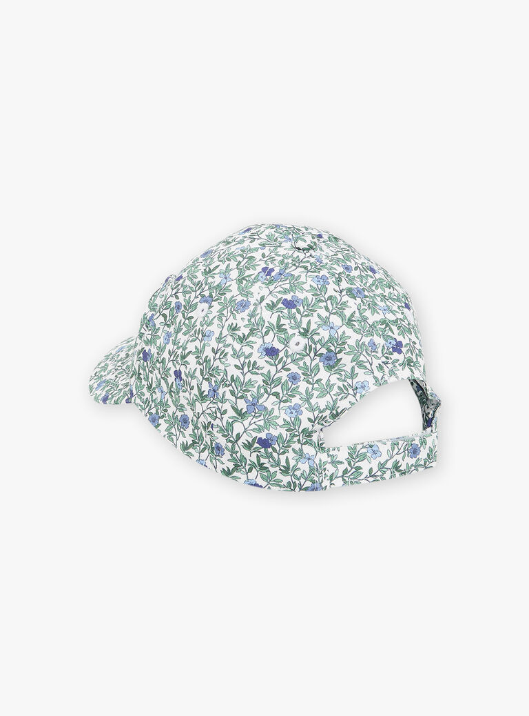 Casquette écrue à imprimé fleuri