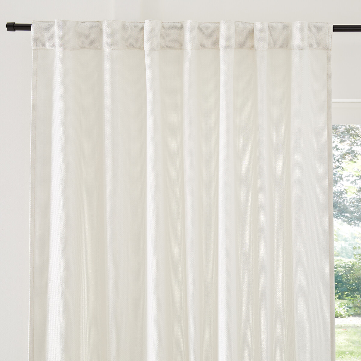 LA REDOUTE INTERIEURS<br>Cortina com acabamento trançado e laços ocultos Montego