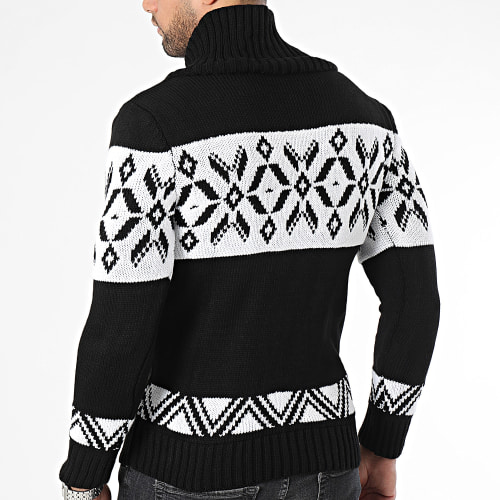 Pull Col Amplified Noir Blanc