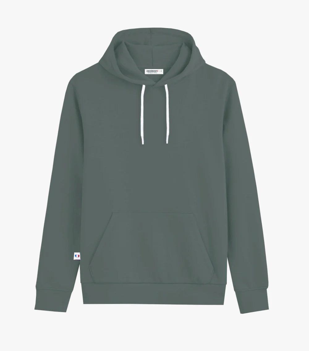 Sweat à capuche Homme Sauge - Intemporel