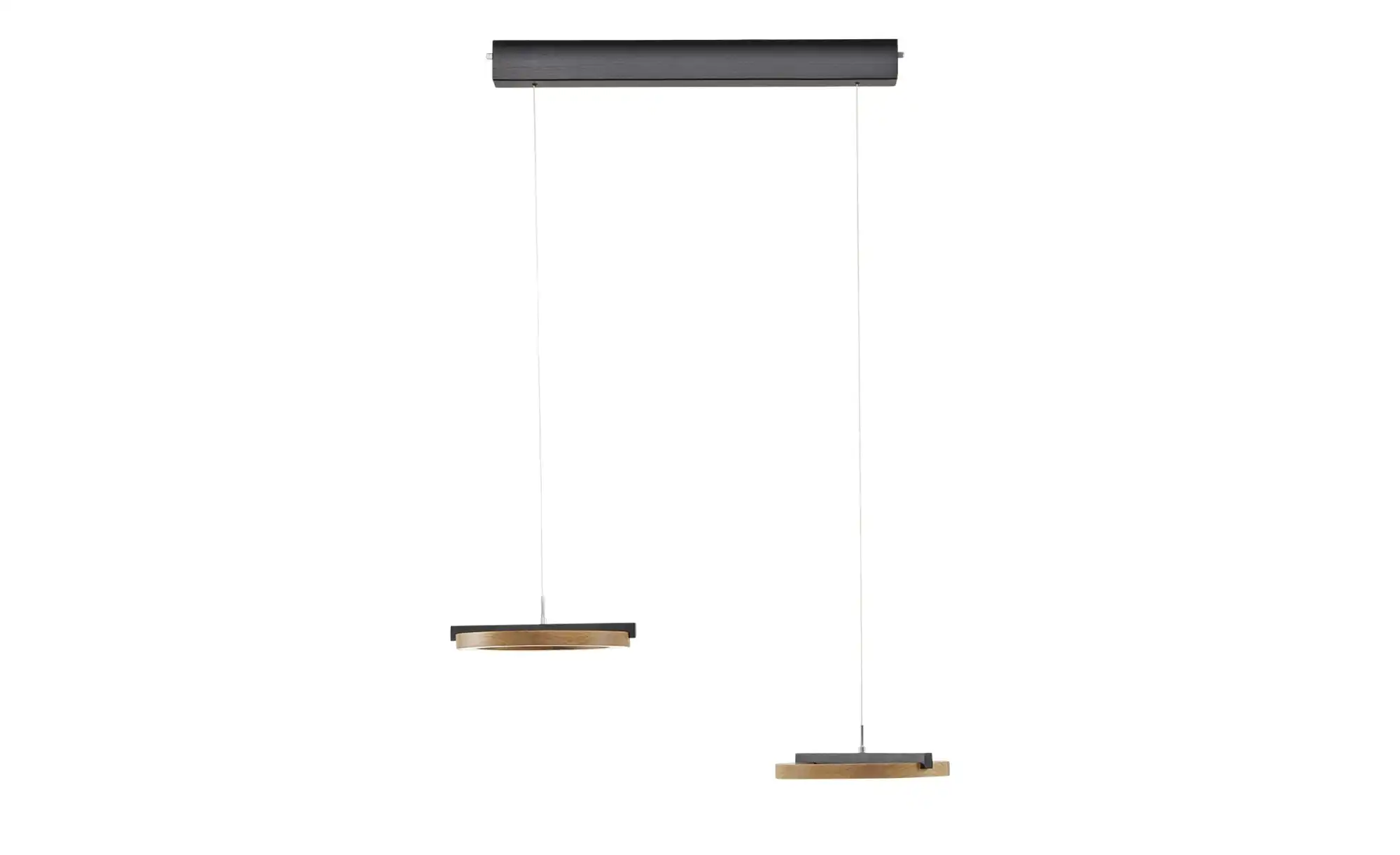 KHG LED-Pendelleuchte, 2-flammig, anthrazit / Eiche