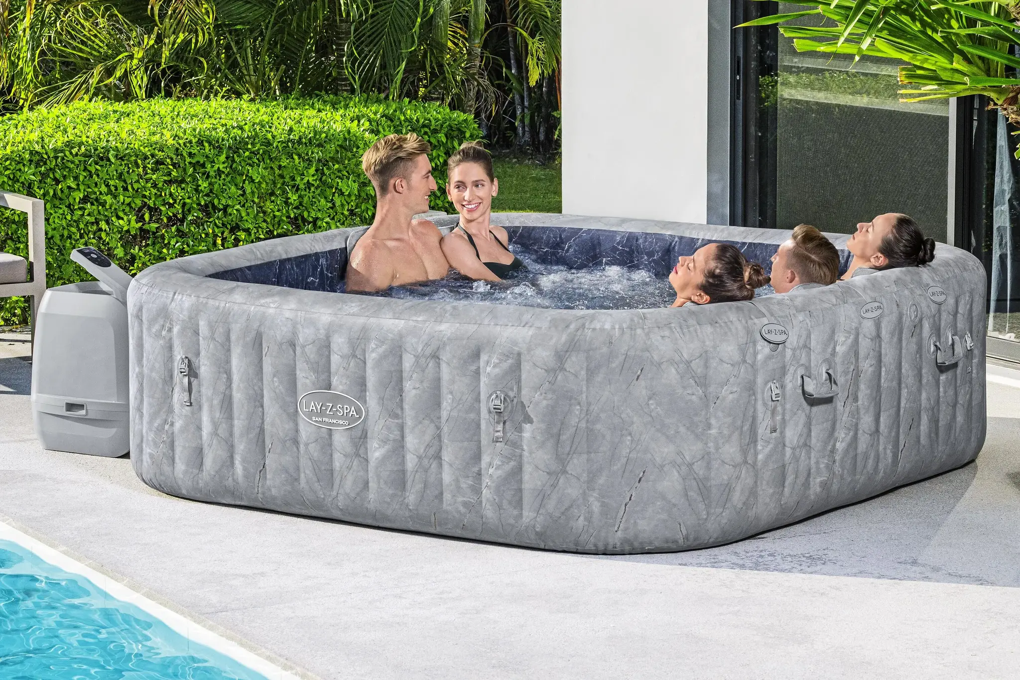 Lay-Z-Spa San Francisco Hydrojet Pro 7 grijs marble