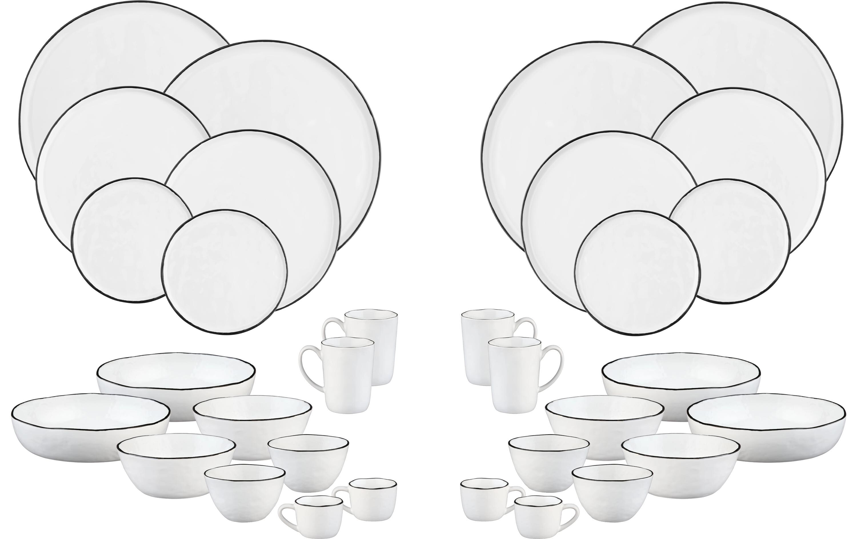 Speise-Service Pure 32-teilig, Schneeweiss<br>Komplettes Geschirr-Set
