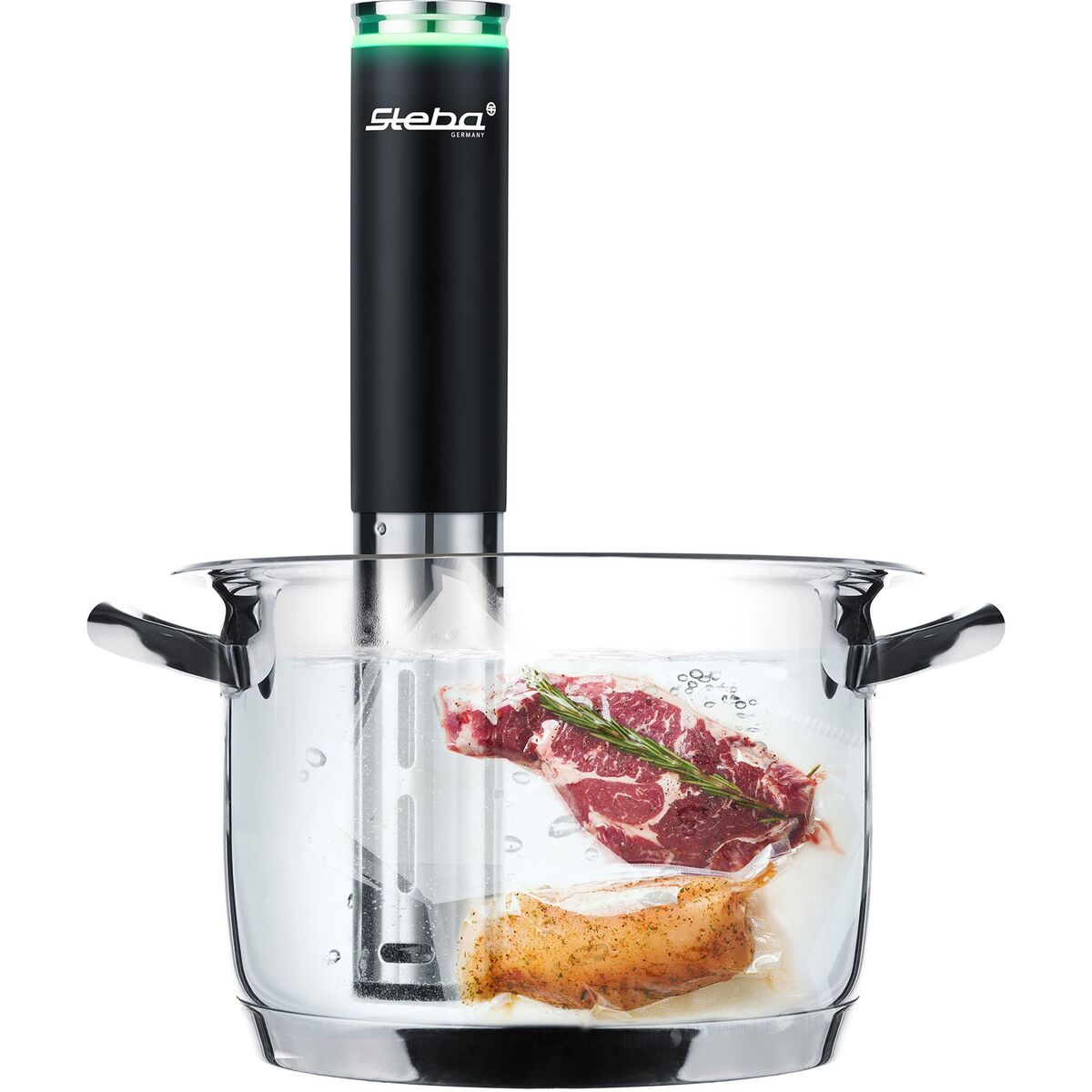 Sous vide-sett med sirkulator og vakuumpakker
