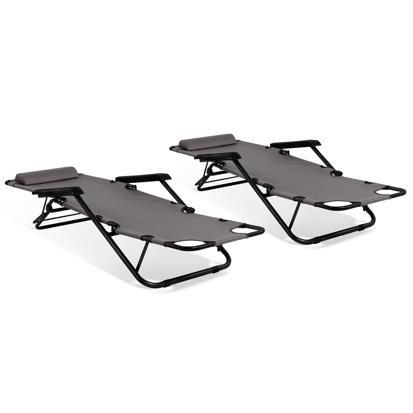 Pratik Garden 2 Transats relax gris - 171x61x33 cm