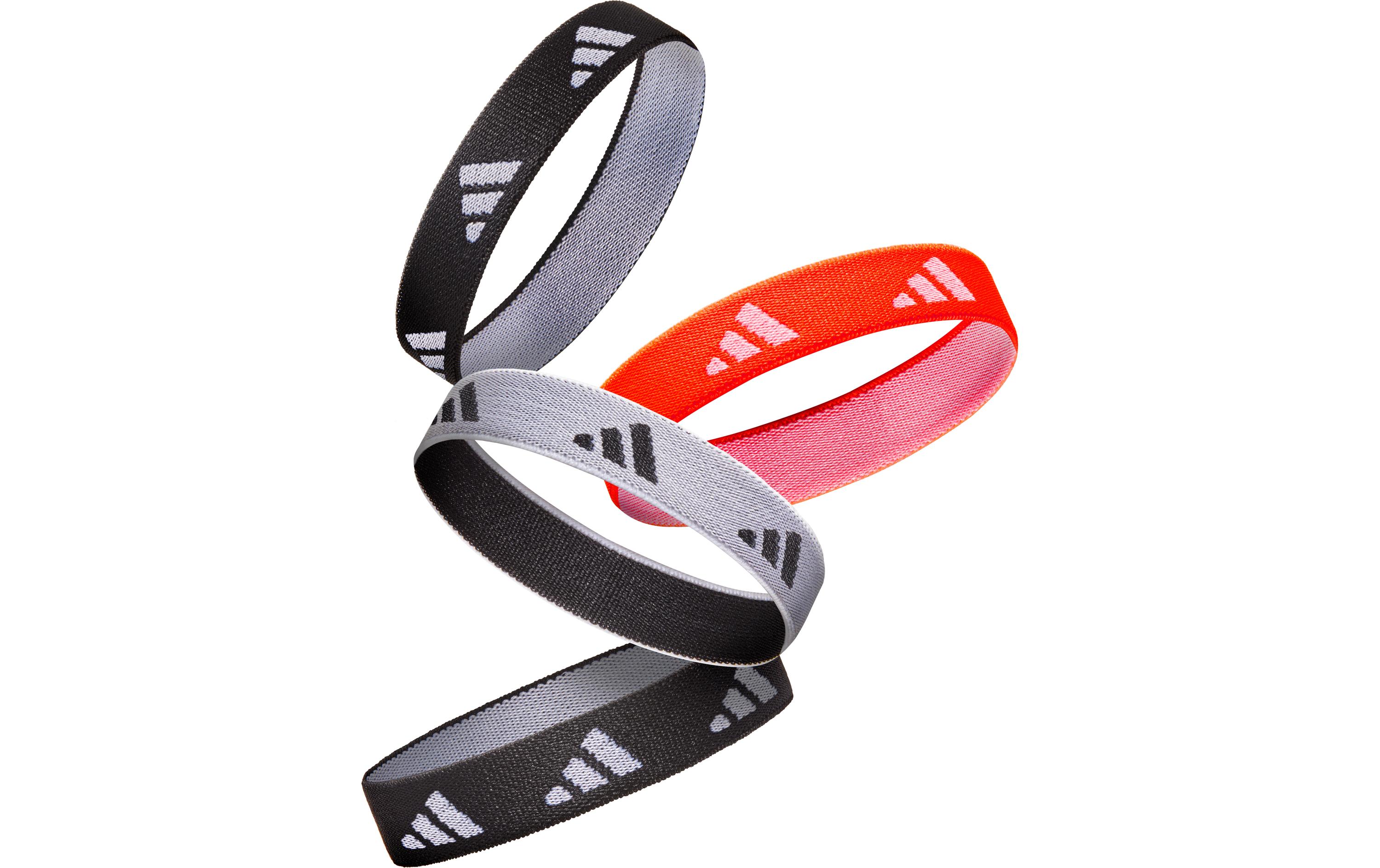 Hair Ties Schwarz, Weiss, Solar RotPackung mit 4 Bändern