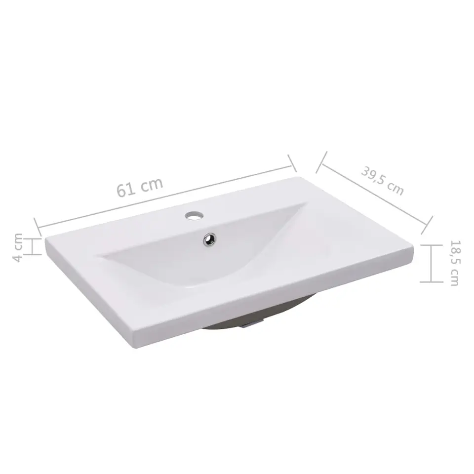 vidaXL - Wastafelkast En Wastafel - Zwart - Bewerkt hout - 60 x 38.5 x 46 cm