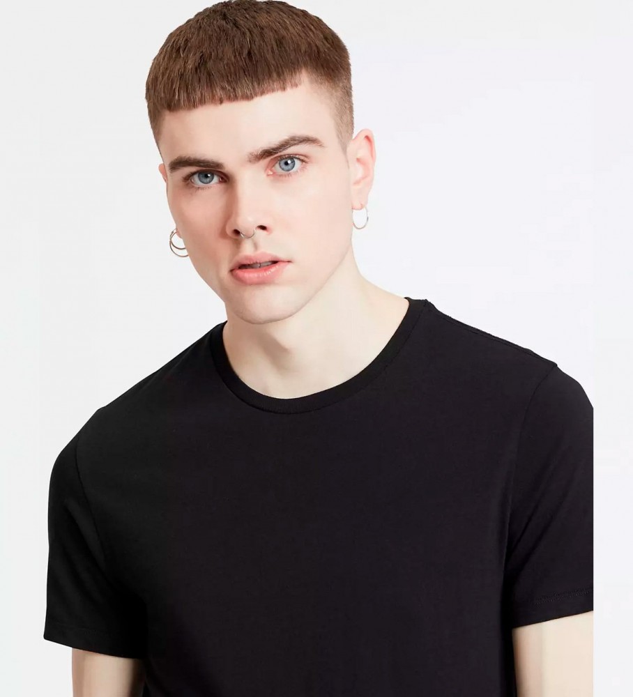 Conjunto de três camisetas pretas de gola redonda da Levi's