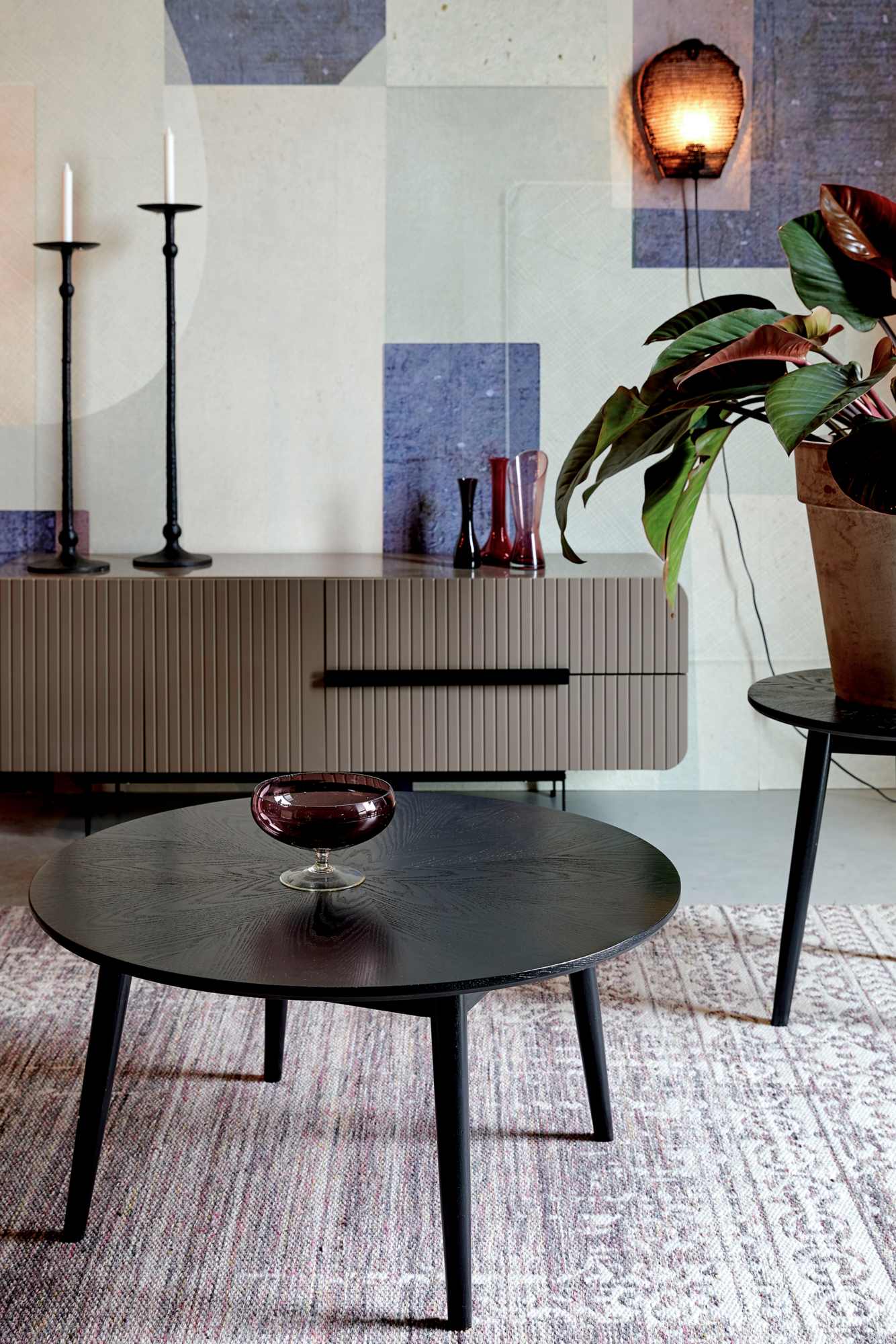 Salontafel Fabio rond zwart