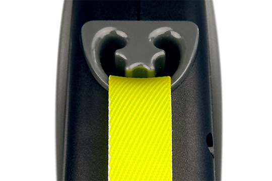 (8m) Giant Einziehbare Hunde Leine Neon Gurt Rollleine mit Stopper bis 25 kg (20927) - Schwarz / Gelb