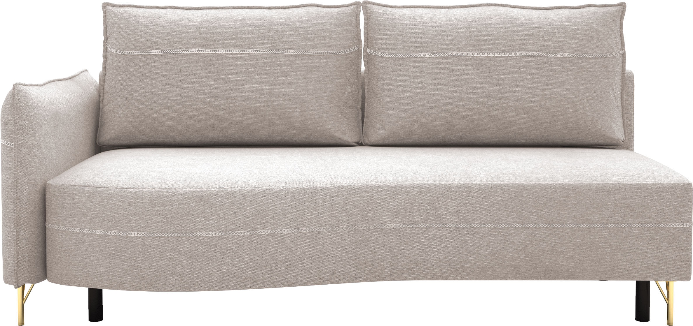 exxpo - sofa fashion Loungesofa »Ortis mit toller Kontrastnaht, Solitärmöbel, bequem, schmale Armlehne« Schlafsofa mit Bettfunktion und Bettkasten, komfortabler Federkern