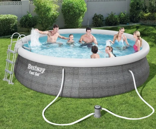 Bestway Fast Set Pool Sæt 457 x 107 cm m/pumpe og stige 12.362 L