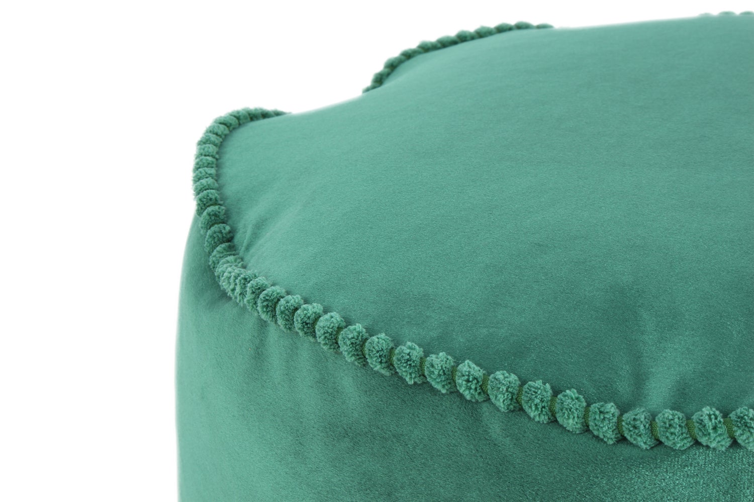 Poefkruk, fluweelzacht, oosters design, groen, rond, Ø 47 cm