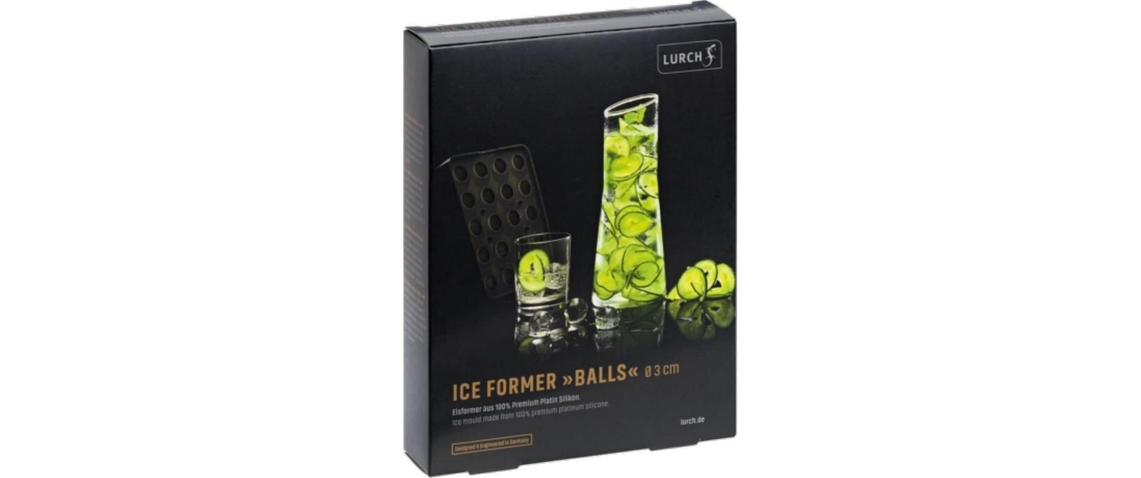 Eiswürfelform kleine Kugeln Schwarz / Transparent, Ø 3 cmIce Former