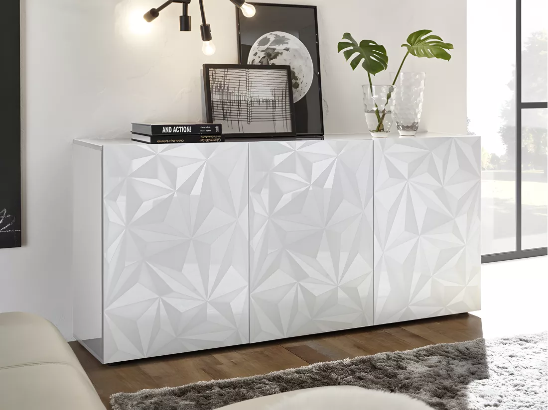 Buffet ERIS - 3 portes - Blanc laqué