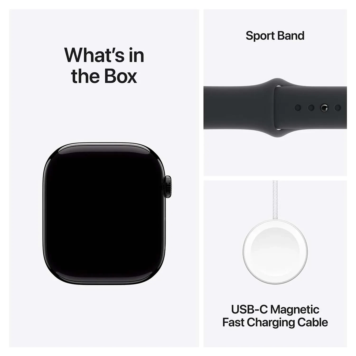 Apple Watch Series 10 GPS 46mm Jet Black Aluminium Sport Band M/L MWWQ3