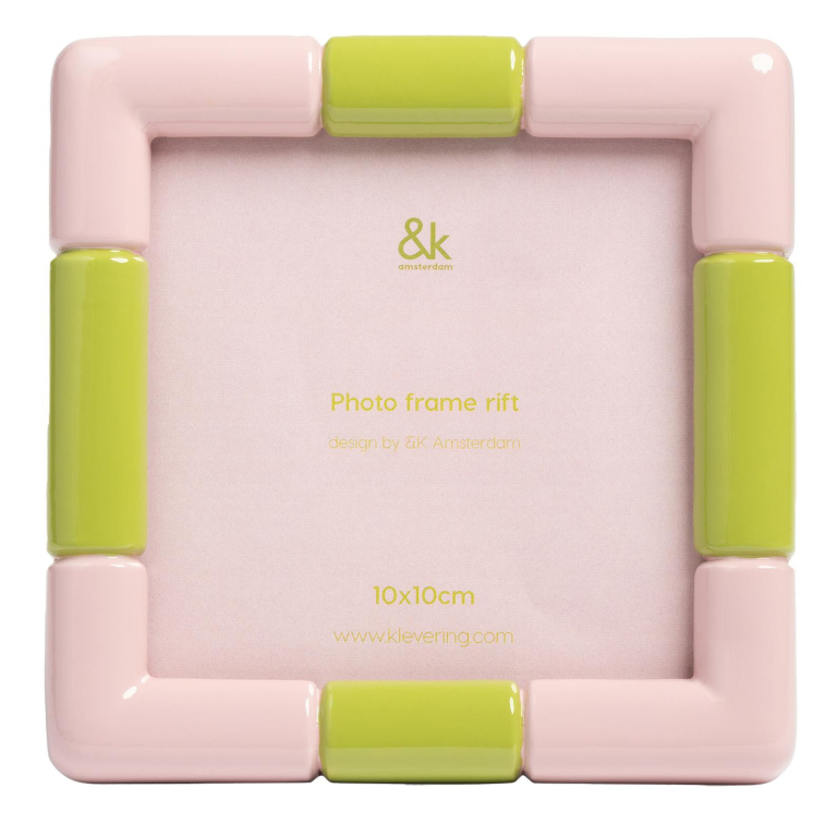 &klevering Rift fotolijst 13x13 roze/geel