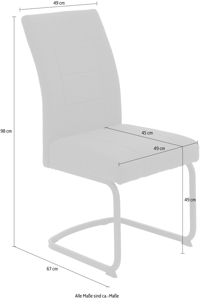 HELA Freischwinger »BRINDISI, Esszimmerstuhl« (Set) 2 Stk.XL-Sitz,Federkorb,140kg belastbar,Zertifizierter 