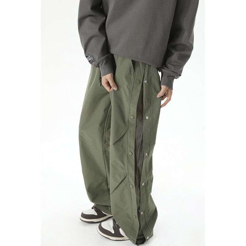 Kimeya - Hoge taille, effen, wijde cargobroek