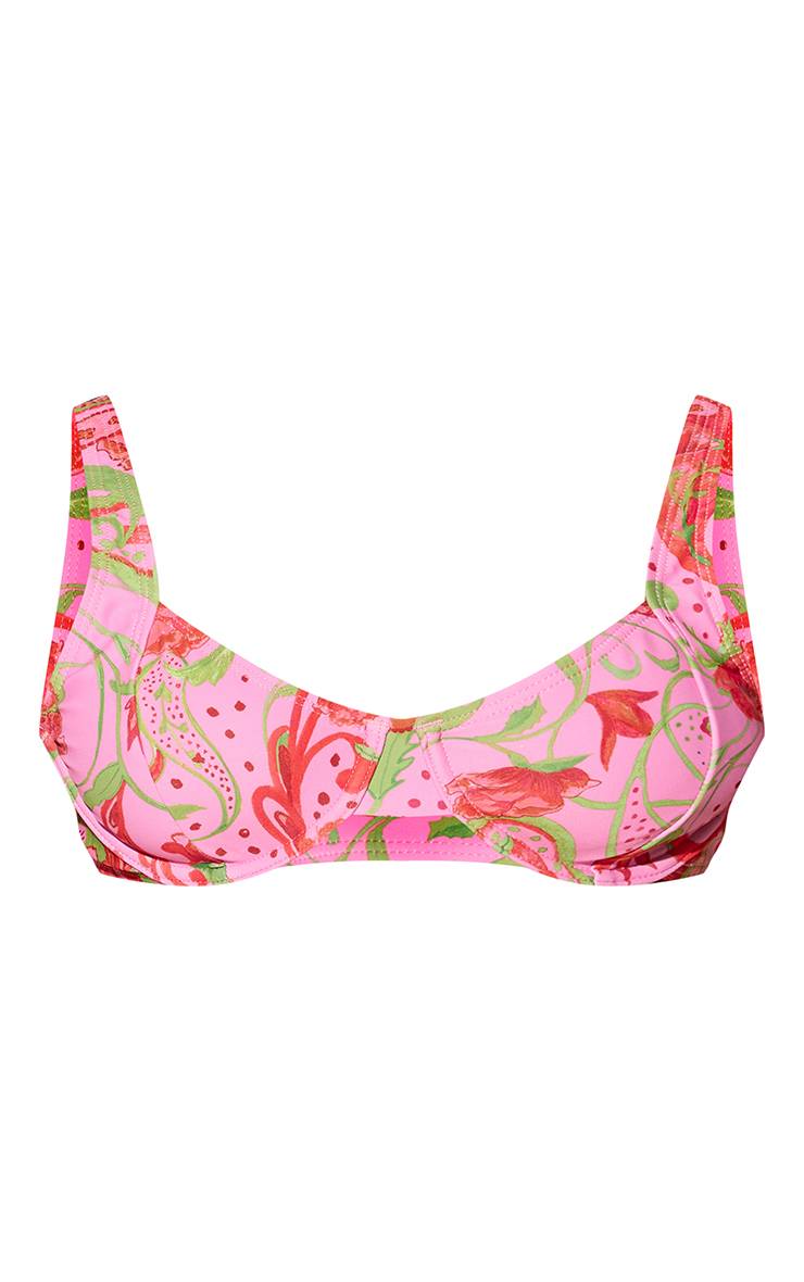 Rose Haut De Bikini À Armatures Imprimé Cachemire