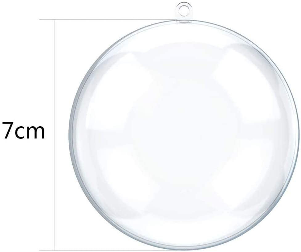 (10er Set) Ø7cm Acryl DIY Christbaum Kugeln Weihnachts Dekoration zum Basteln - Transparent