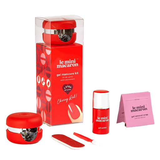 Le Mini Macaron Gel Manicure Kit, Cherry Red