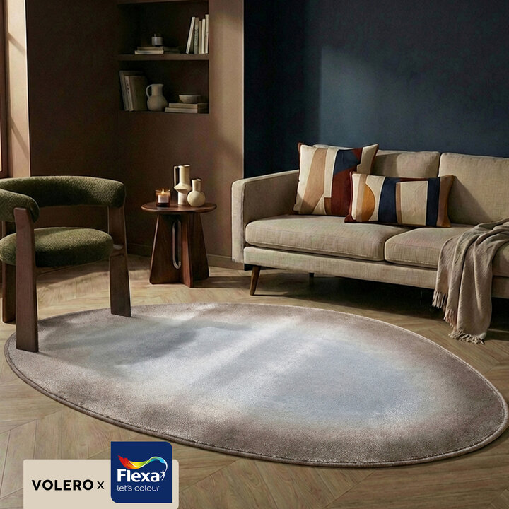 Organisch vloerkleed - Mellow Blauw/Taupe