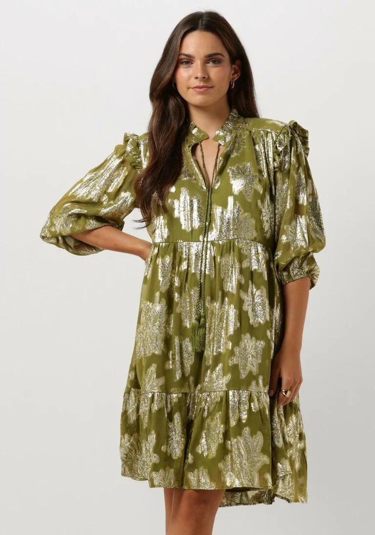 JANICE groene janice mini jurk jurk print lurex jimmy