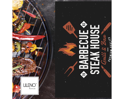 BBQ vloerbeschermingsmat Steakhouse zwart 100x165 cm