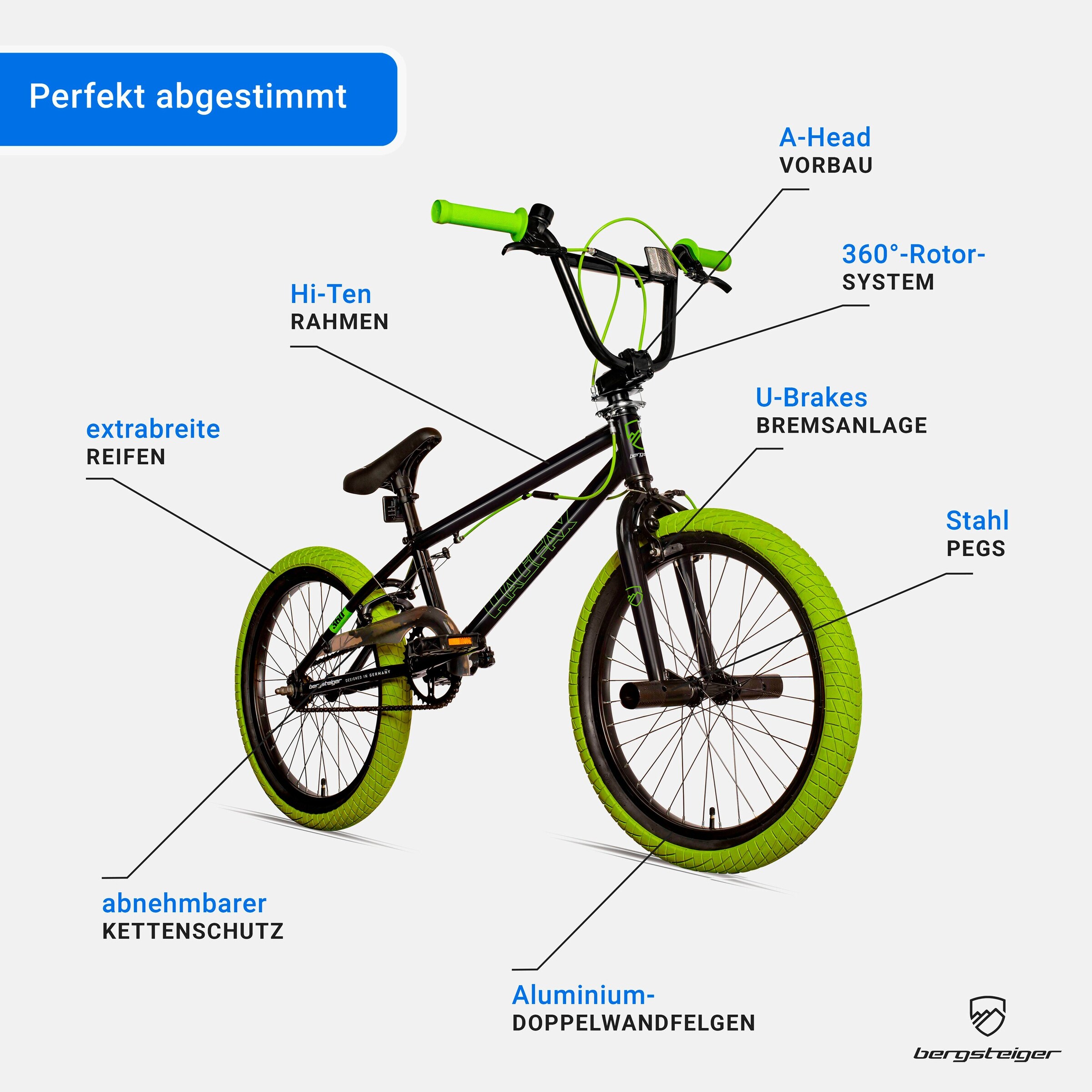 Bergsteiger BMX Halifax 20 Zoll | green / black