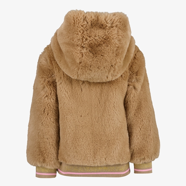 TwoDay meisjes winterjas van imitatiebont bruin