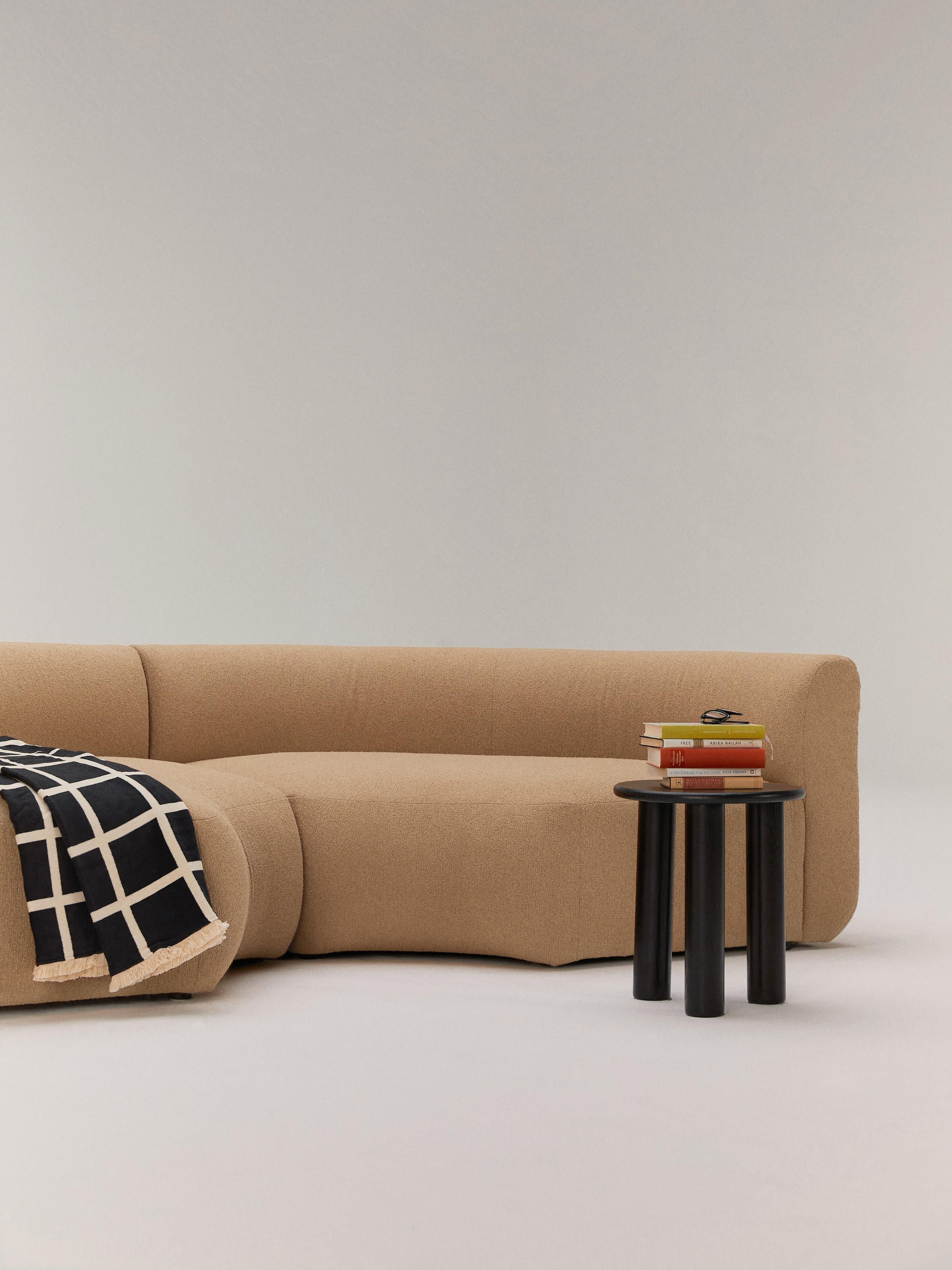 Ronde bouclé hoekmodule Sofia