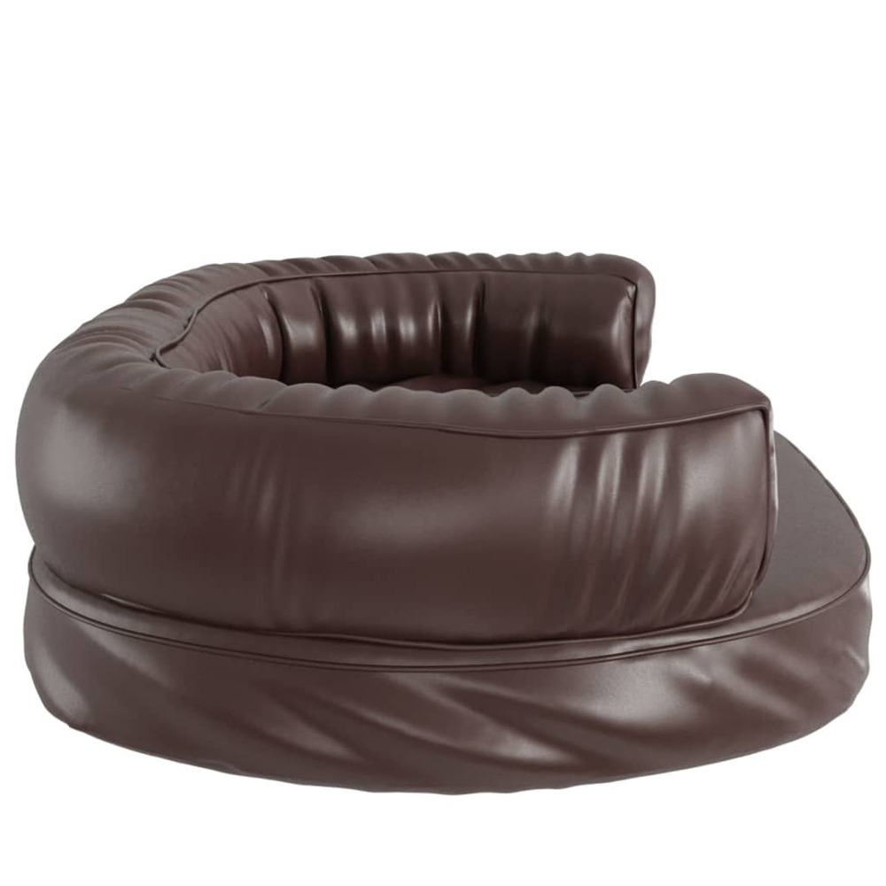 Lit pour chien ergonomique mousse marron 88x65 cm similicuir