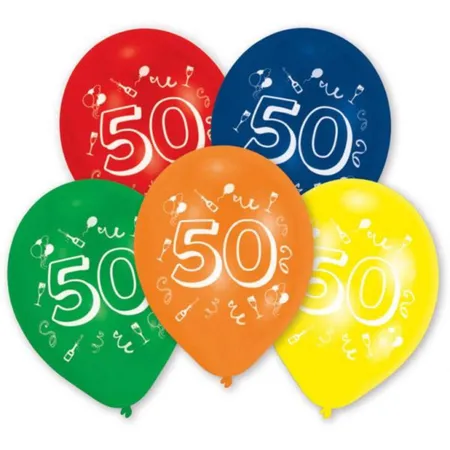 amscan Ballons mit Zahl 50, 10 Stück
