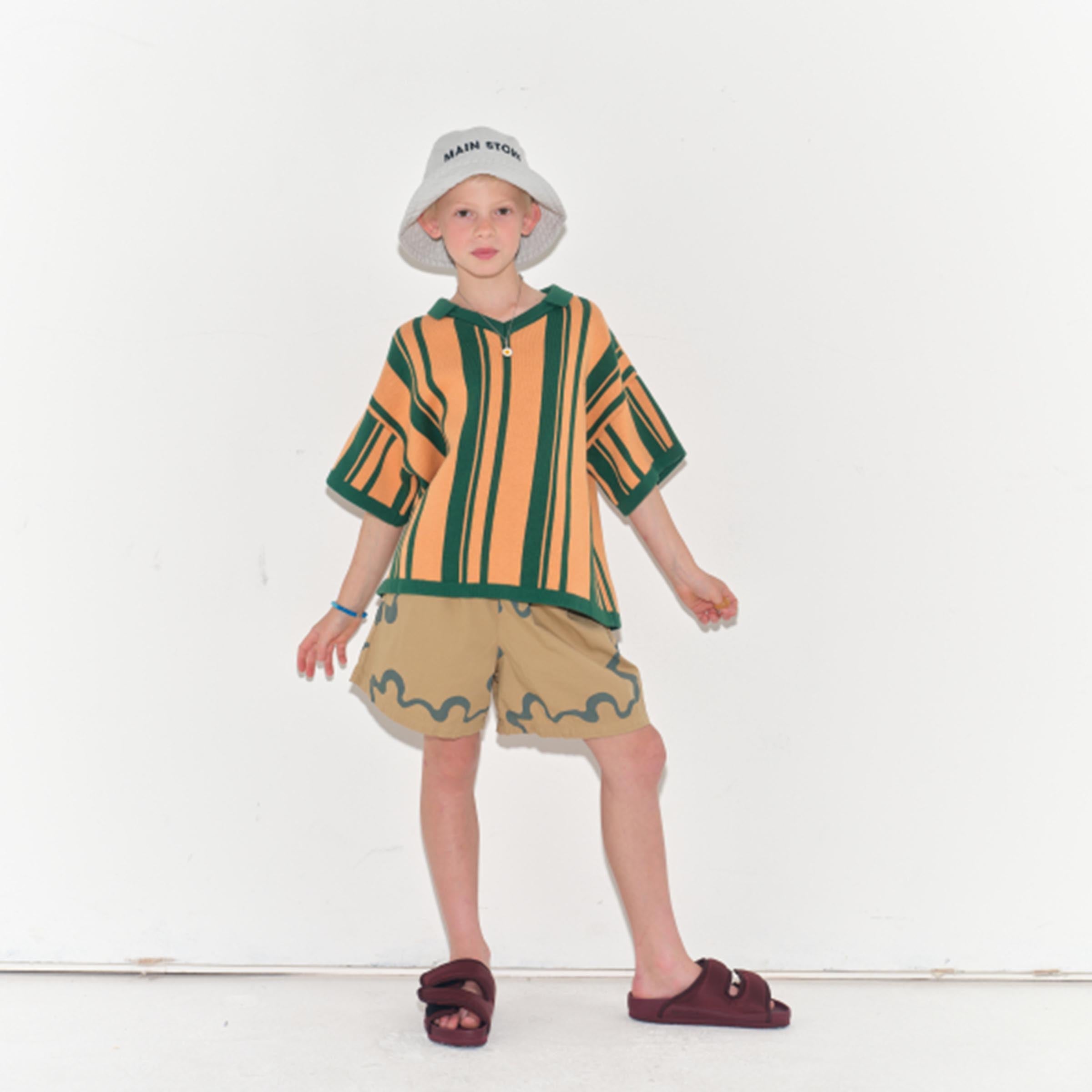 T-Shirt Green Peach Knit