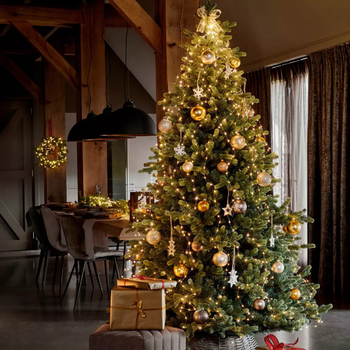 Rideau pour sapin H1,80 m 408 Micro LED Blanc chaud