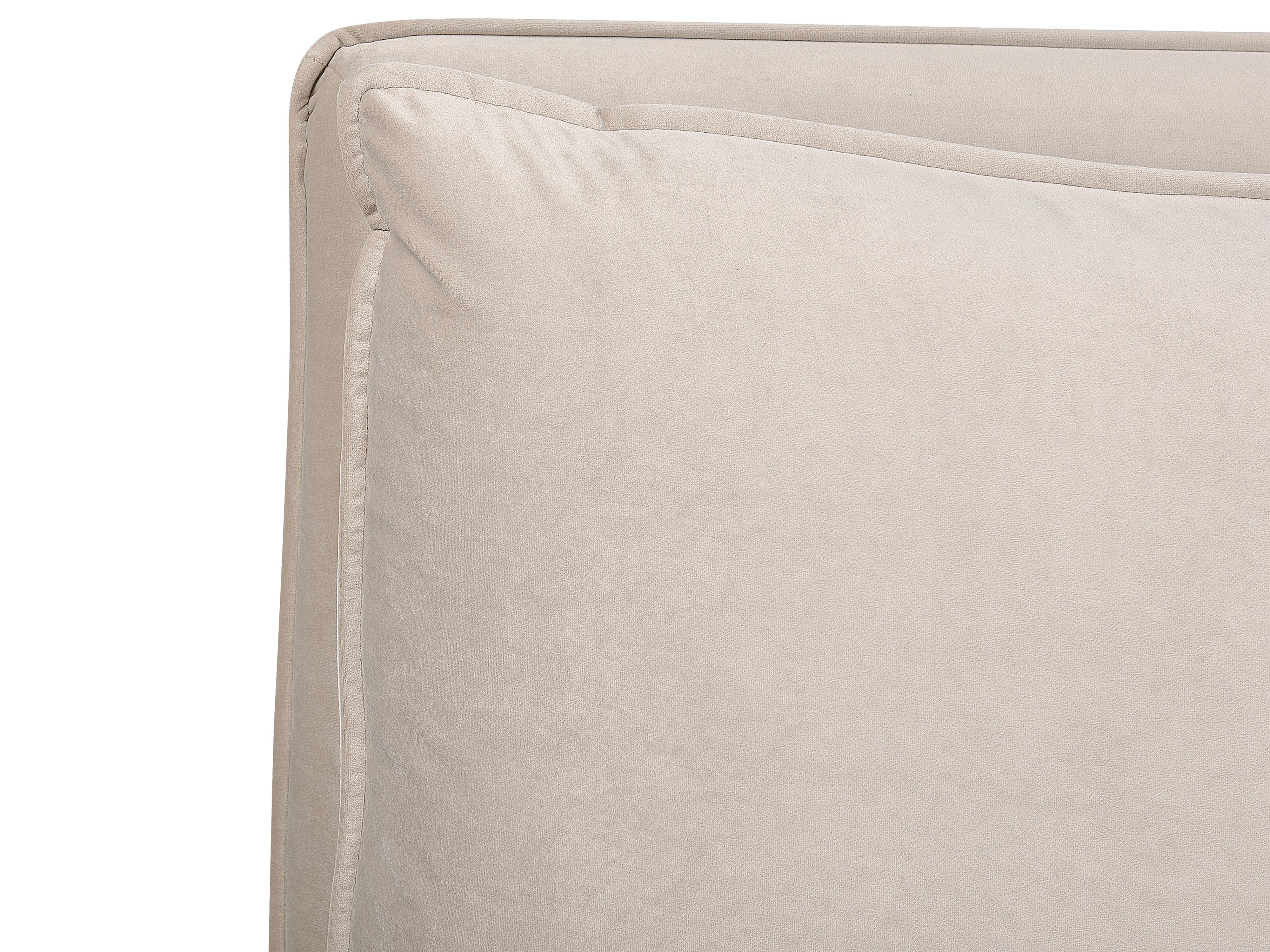 Bed Fluweel BAJONNA 180 x 200 cm Taupe